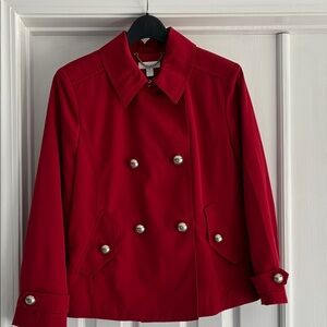 Charter Club Vibrant Red Rain Coat Size 12 Petite